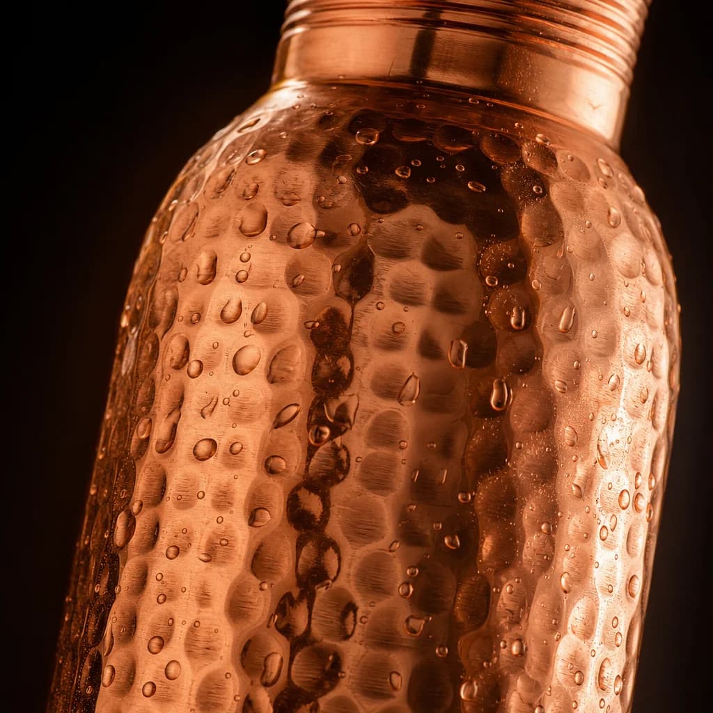 Détail du martelage artisanal du cuivre pur